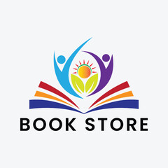 Fototapeta premium book publisher store logo design vector