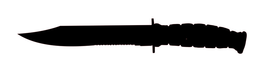 hunting knife silhouette - vector illustration