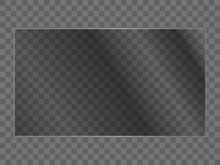 Transparent Acrylic Panel with High Gloss. Realistic Reflection and Glare.
