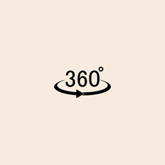 360 degree icon flat vector design.