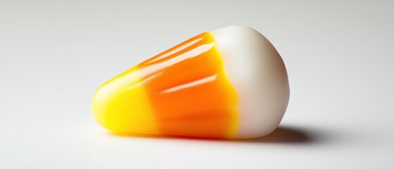 Single Candy Corn on White Background