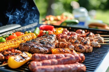 Grilled meat food banner