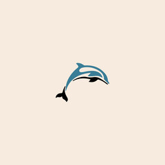 Fototapeta premium whale logo icon flat vector design.