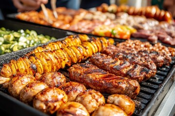 Grilled meat food banner