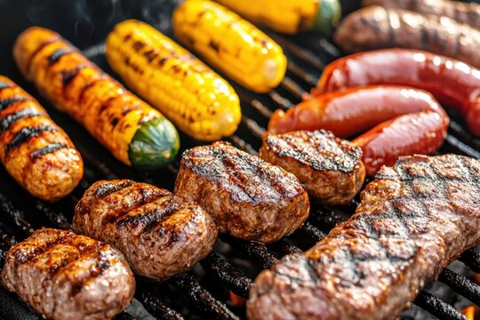 Grilled meat food banner
