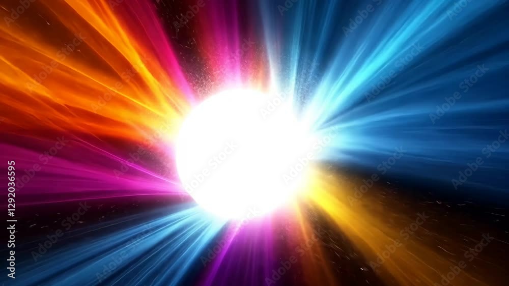 Wall mural vibrant rays of light radiate from a central point, creating a colorful cosmic display