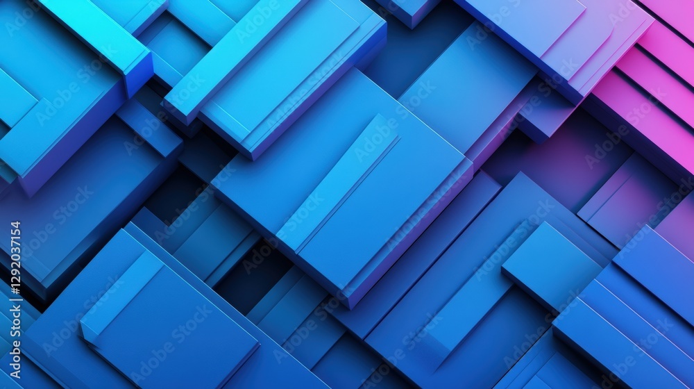 Poster abstract 3d background of colorful cubes in a dynamic arrangement with depth and perspective