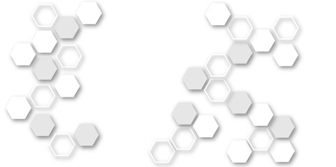 Abstract white and grey hexagon technology geometric pattern concept white background. Use for template, wallpaper, website vector illustration.
