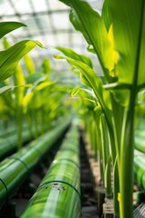 Fototapeta premium Modern Hydroponic Farming Systems Supporting Greenhouse Plant Growth