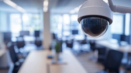 Modern Office Workspace with Soft Light and Motion Blur