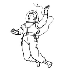 Astronaut, Retro Vector Illustration