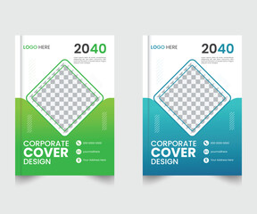 Business corporate book cover design template in A4 template design.