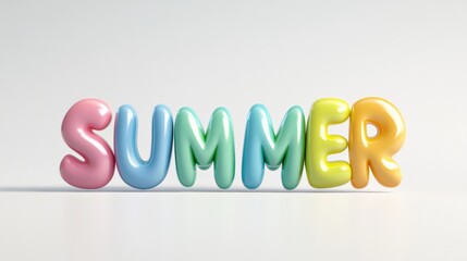 summer 3d text on white background