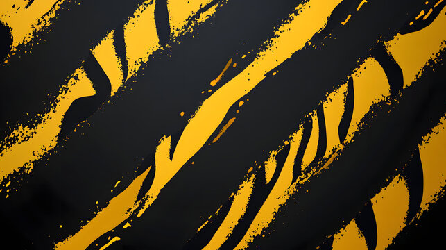 Black background with yellow and orange stripes of flames, cartoon style
