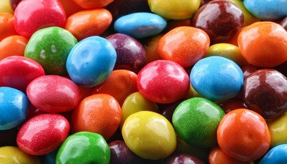 mixed colorful candies close up