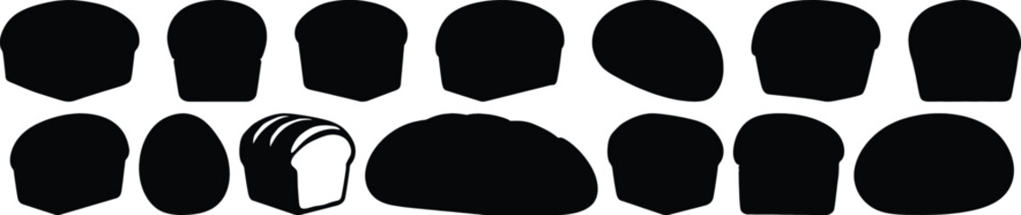 Bread silhouette set vector design big pack of bakery illustration and icon