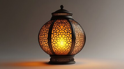 Traditional decorative lantern with golden light picture