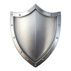 Silver Shield isolated on transparent background png 