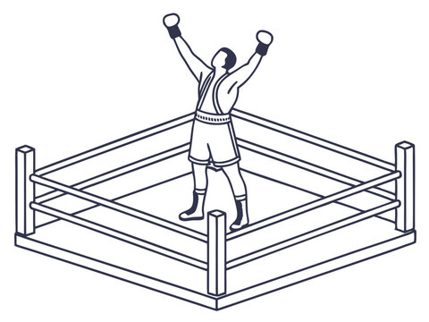 Champion Boxer Celebrates Victory in the Ring