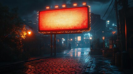Urban street scene with a blank billboard photo