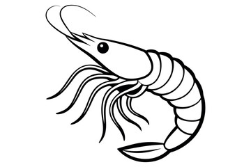 shrimp vector silhouette. shrimp  line vector