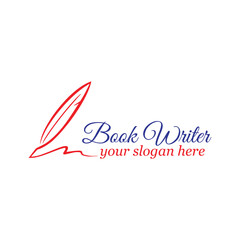 book writer author logo design vector