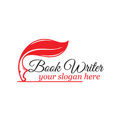 book writer author logo design vector