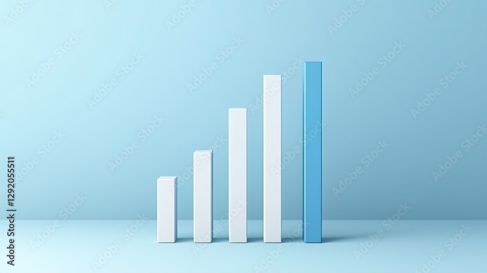 Poster Bar chart displaying low sales transformed into exponential growth over time. Generative AI