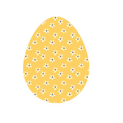 Easter Egg with spring flower pattern. Colored Easter eggs.
