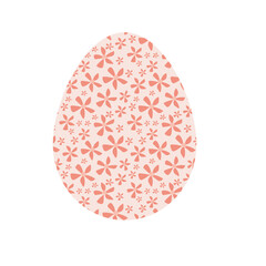 Easter Egg with spring flower pattern. Colored Easter eggs.