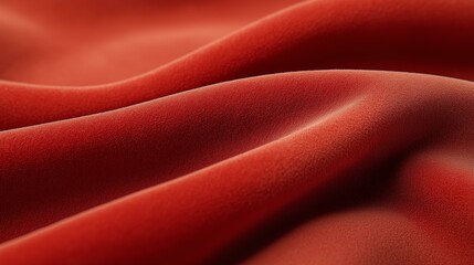 Ruby Ripples: Abstract Macro of Red Fabric
