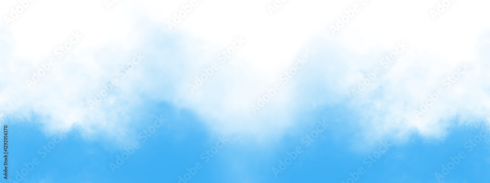 Wall mural png fog texture isolated on transparent background. border from smoke. design element. blue vector c