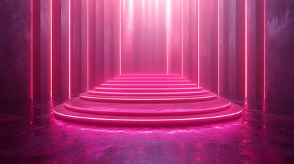 Vibrant pink light stage background HD images