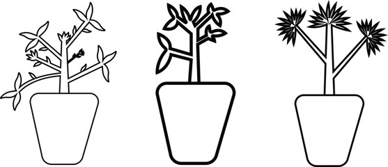 Flowerpot or plant in pot icon Pictogram for web Plant in pot simple vector