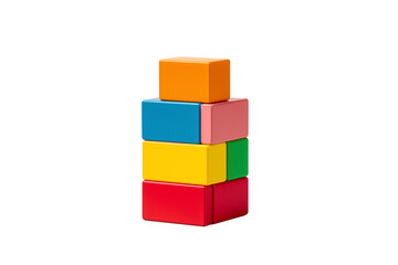 Obraz premium Vibrant colored building blocks stacked together, ideal for children's educational toys and creative play.