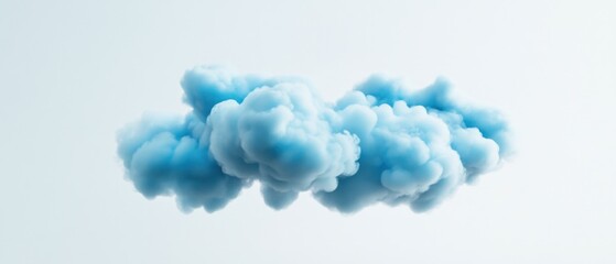 Fluffy blue cloud on white background