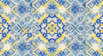Portuguese Tiles Floral Pattern Background Traditional Design Ultra HD