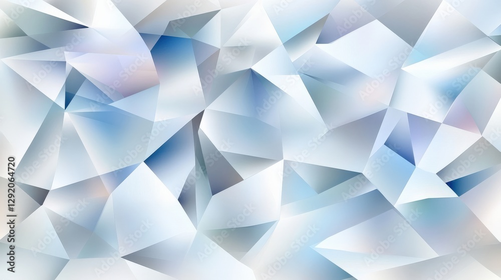 Poster abstract geometric pattern with sharp edges and soft colors, creating a tranquil background effect