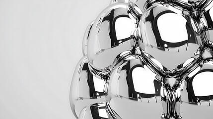 Spherical chrome structure reflecting light in a studio, suggestive for design concepts
