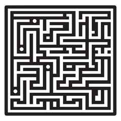 black Rectangular maze vector . Difficulty rectangular maze  labyrinth . 
