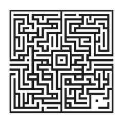 black Rectangular maze vector . Difficulty rectangular maze  labyrinth . 