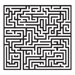 black Rectangular maze vector . Difficulty rectangular maze  labyrinth . 