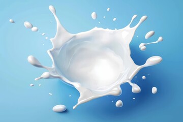 Realistic Yogurt Wave Rendered in 3D