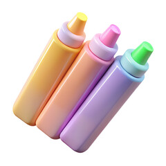 Pastel Office Supplies 3D Icons – Aesthetic Stationery, Technology & Workspace Essentials for Modern Productivity | Transparent Background