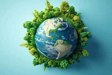 Vibrant Earth Surrounded by Lush Greenery