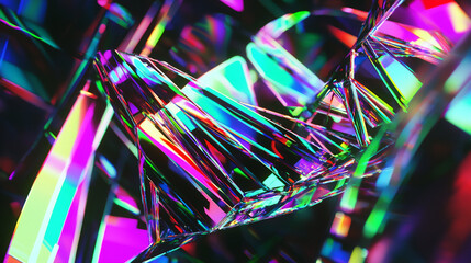  iridescent neon glitch