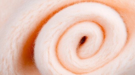 Obraz premium Swirl of soft peach fabric detail. Close-up, cozy backdrop, suitable for textile, fashion, or craft project