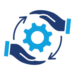 Change Management Flat Blue Icon