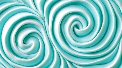 Swirling teal surface texture with detailed spirals, artistic 3D rendered, good for design patterns