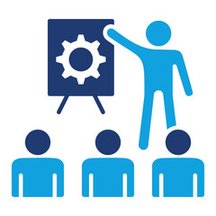 Coaching Flat Blue Icon